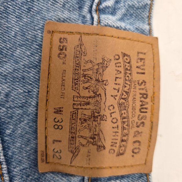 Levis 550 Vintage Orange Tab Mens 36x32 Relaxed Fit Tapered Blue Denim - Picture 6 of 9